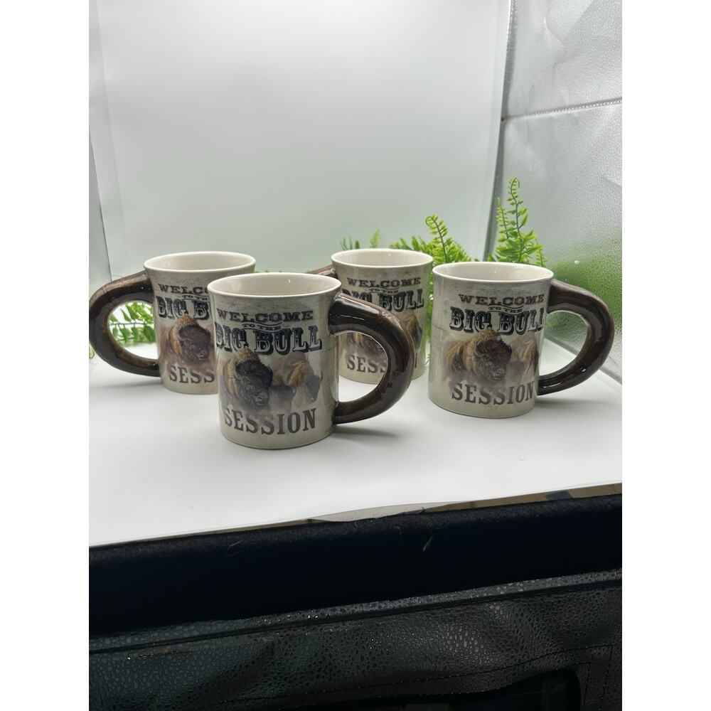 Buffalo Mugs (4) From The Original Painting By Grant Hocking.